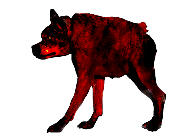 deformed demonic dog