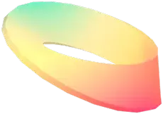 green and pink mobius strip